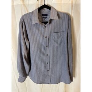 Croft & Barrow Mens Striped Easy Care Button Up Dress Shirt Size M